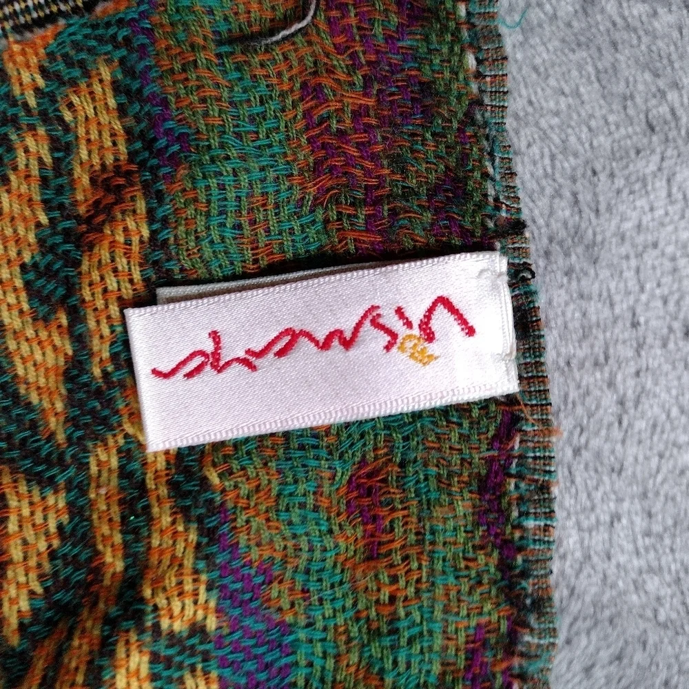 Anthropologie Vismaya Wool Scarf Embroidered Butterfly